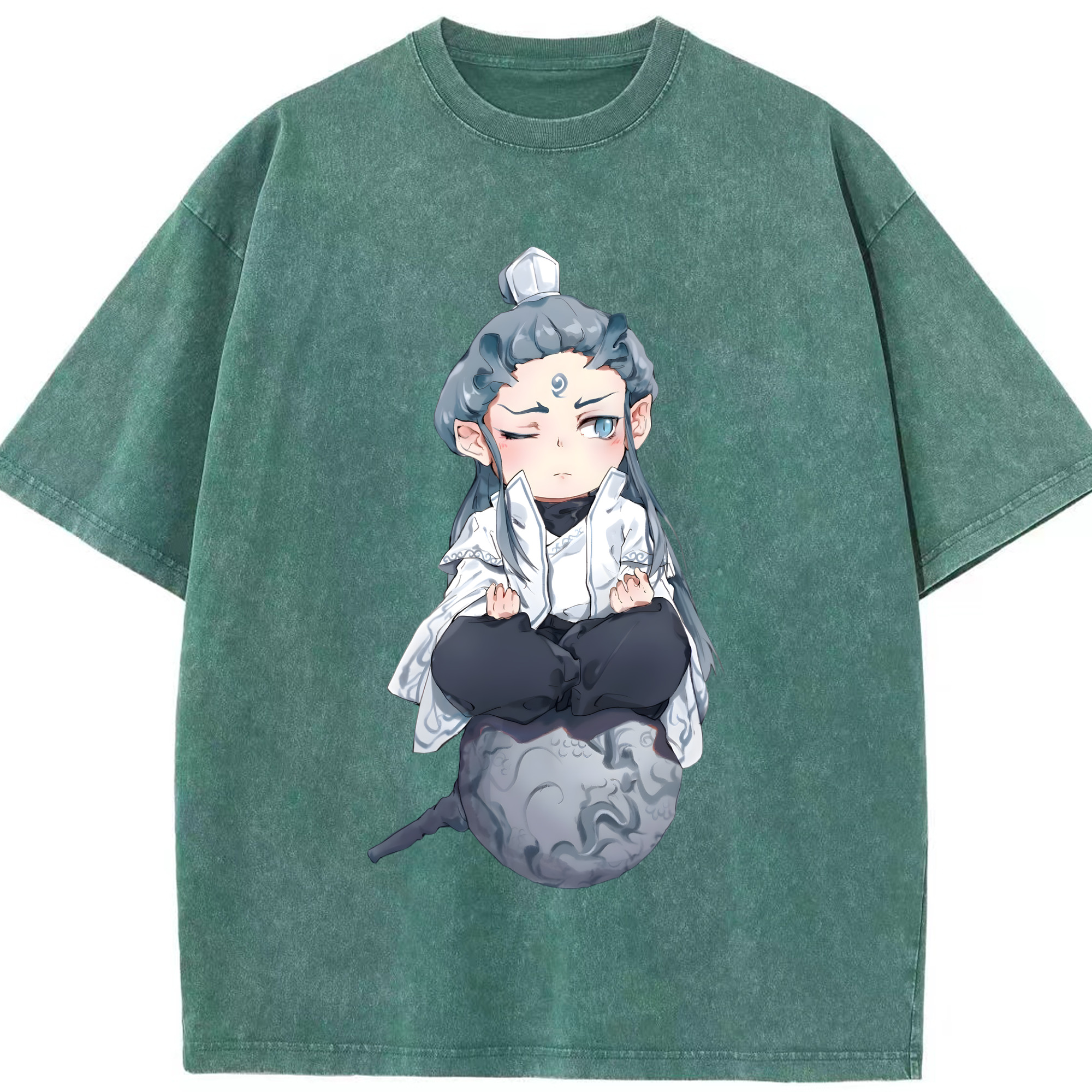 （画像用） Ne Zha 2 ナタ 魔童の大暴れ 綿100% ヴィンテージ風 半袖Tシャツ（フロントプリント）